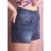 High Rise Three Button Denim Shorts